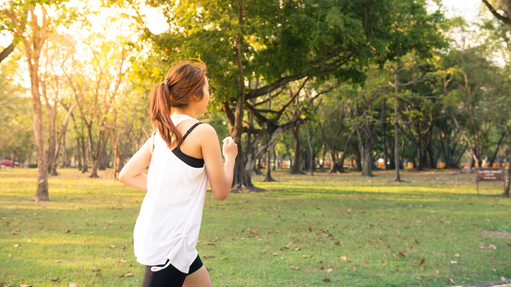 Running girl for yoga classes