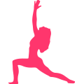Girl practicing a yoga pose during a yoga classes.