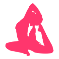 A girl doing yoga in clam space